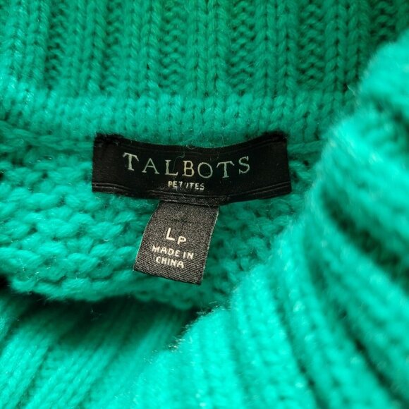 Talbots Petites Teal Turtleneck Sweater LP Lambswool blend - Picture 5 of 6